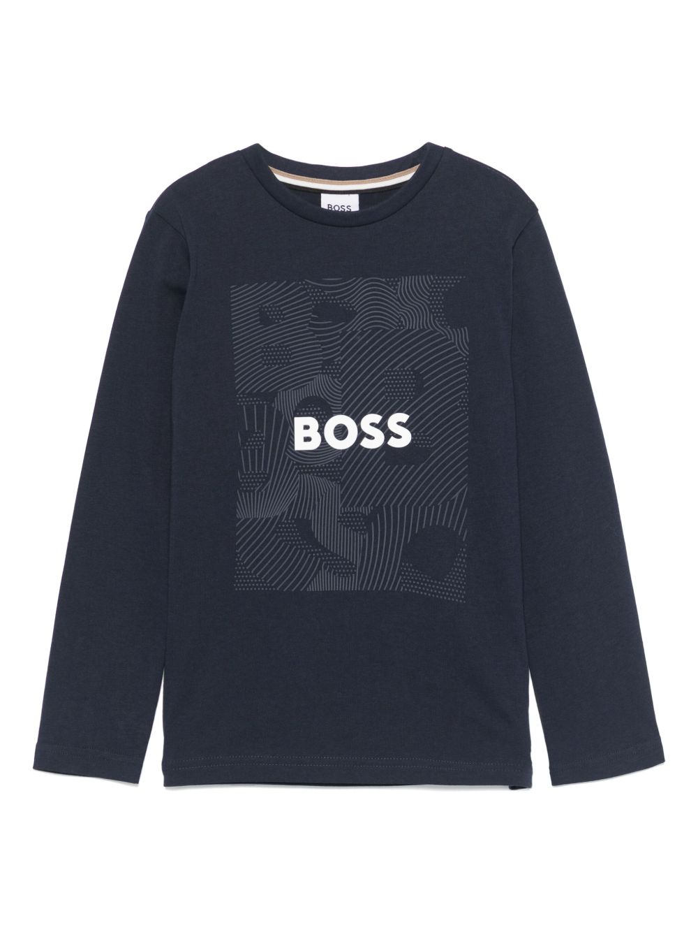 BOSS Kidswear 凸纹logo T恤 - 蓝色