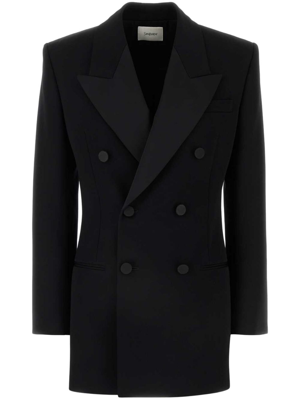 Saint Laurent 羊毛西装夹克式连衣裙 - 黑色