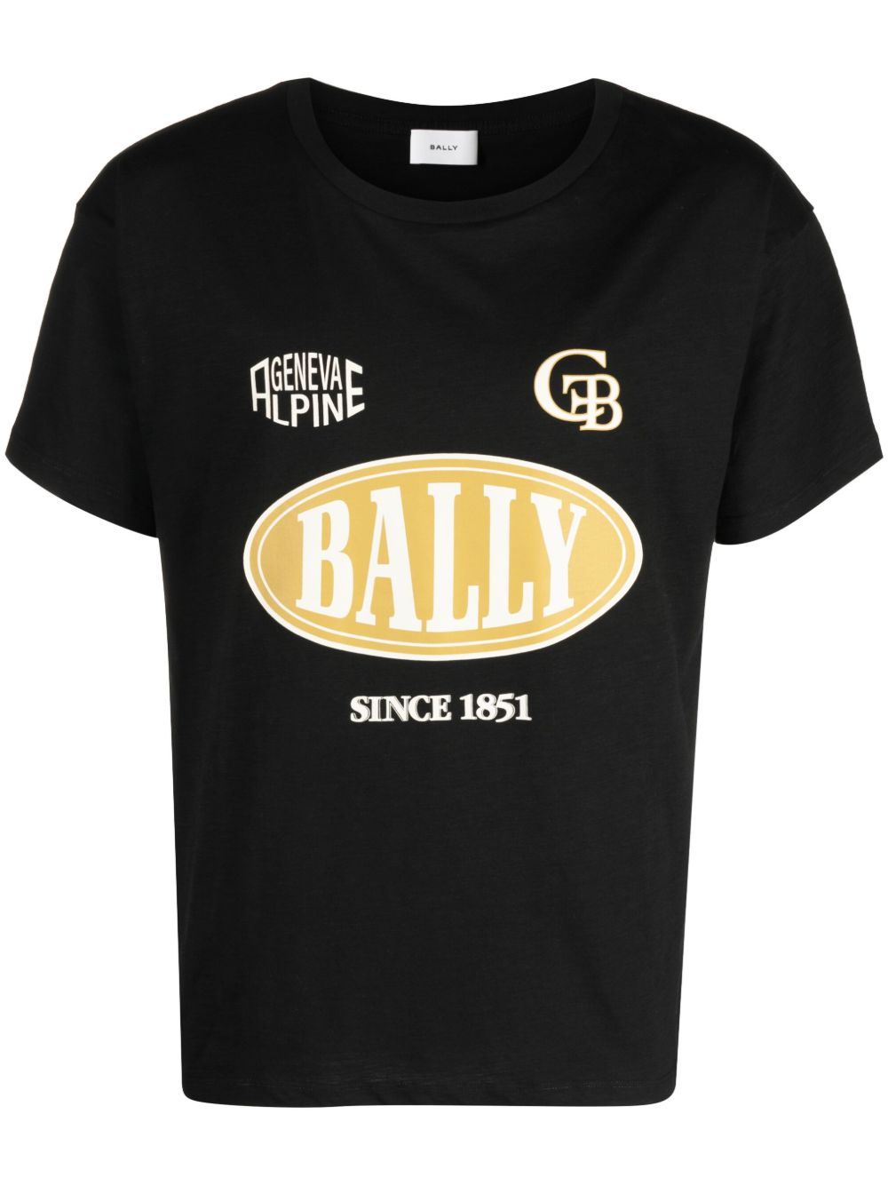 Bally logo印花棉T恤 - 黑色