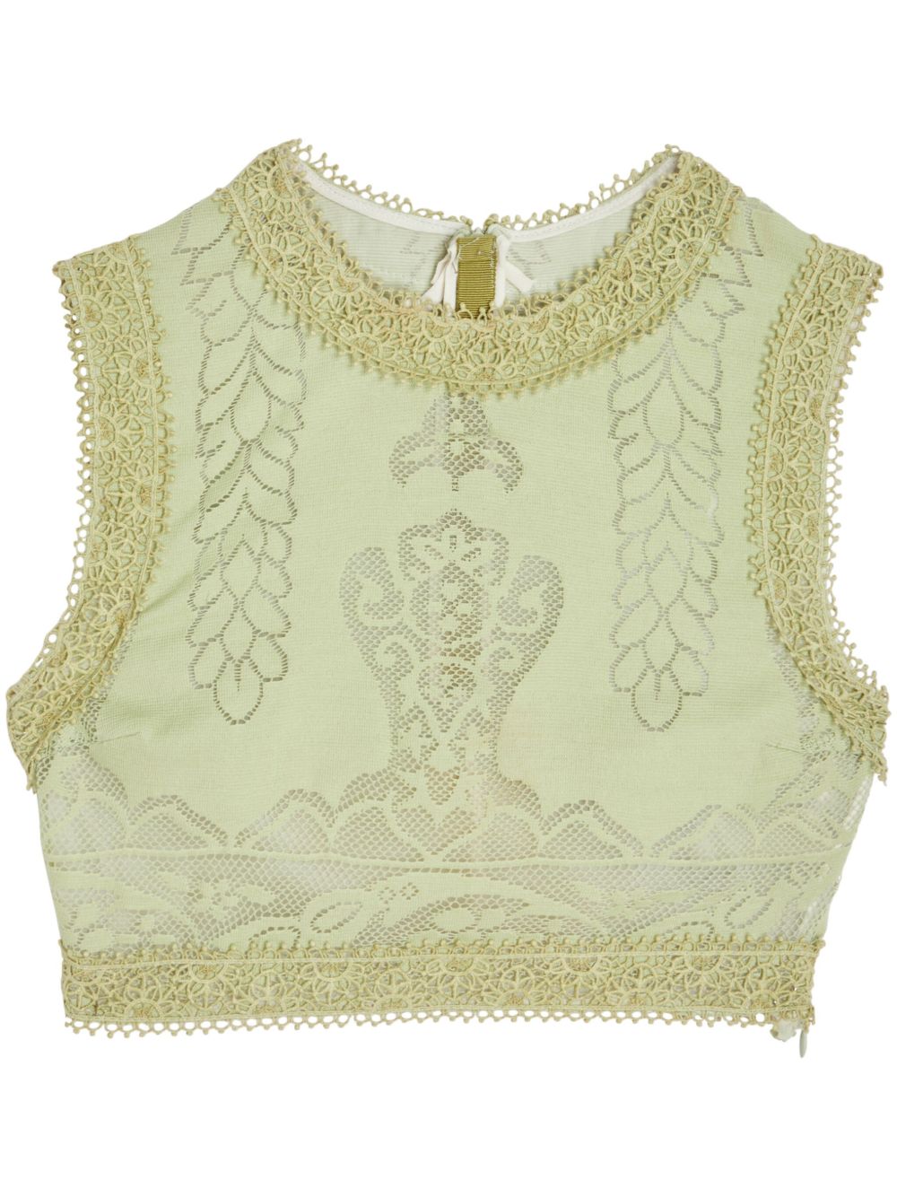 Giambattista Valli Jardin d'Eden 绳结编织短款上衣 - 绿色