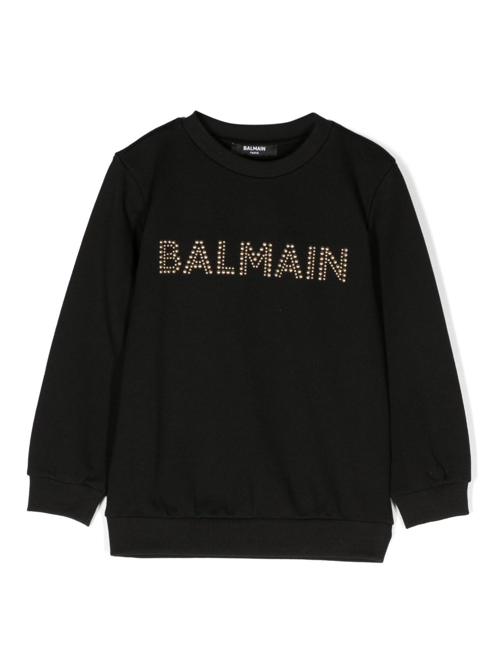 Balmain Kids logo缀饰棉卫衣 - 黑色