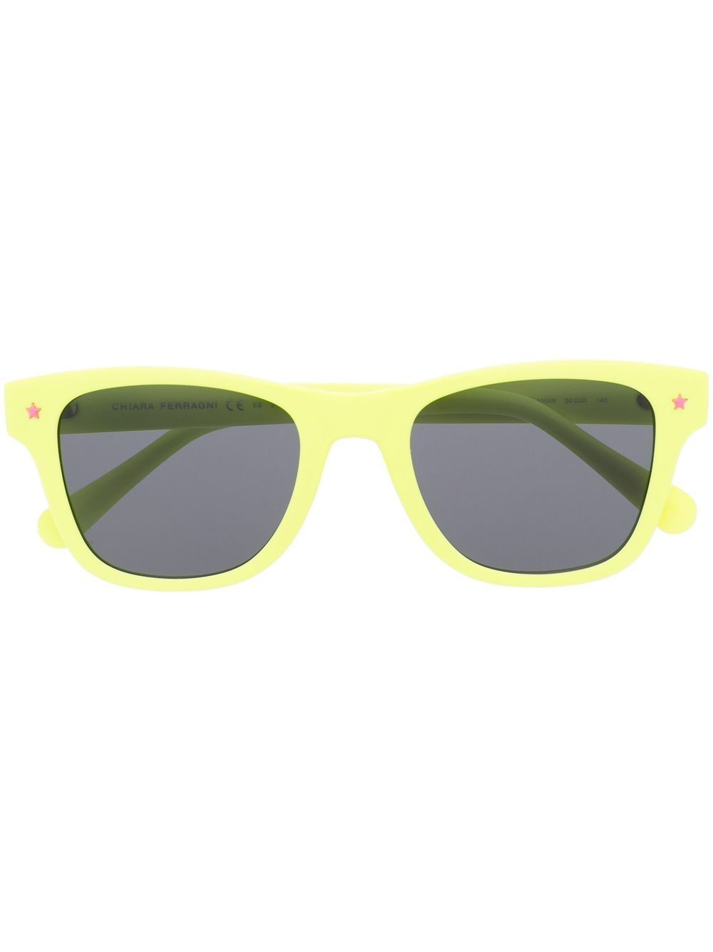Chiara Ferragni logo标牌方框太阳眼镜 - 黄色