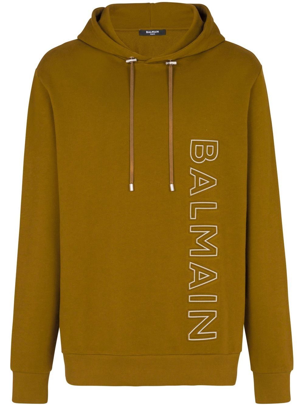 Balmain logo拼接连帽衫 - 绿色