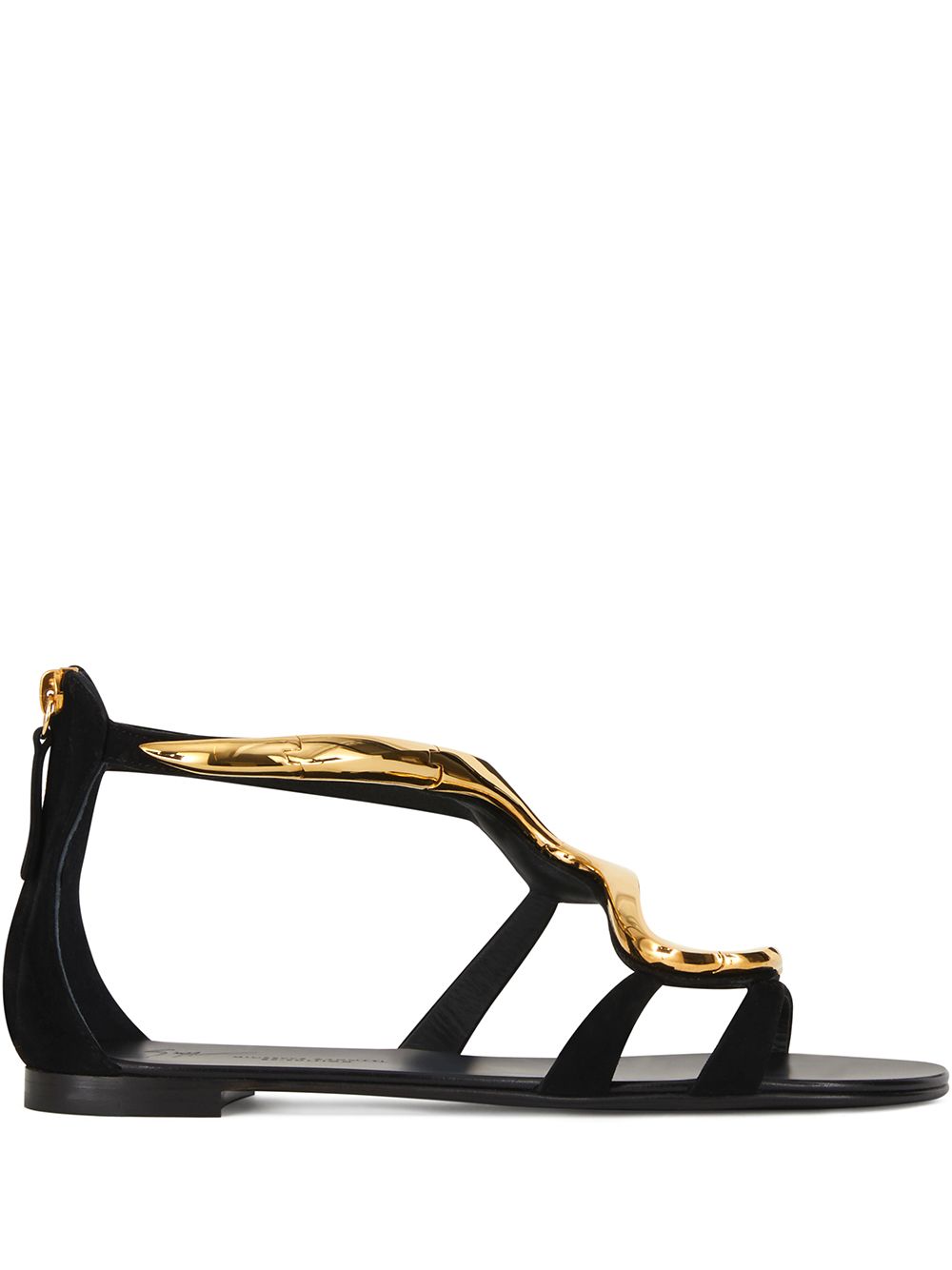 Giuseppe Zanotti Venere 平底凉鞋 - 黑色