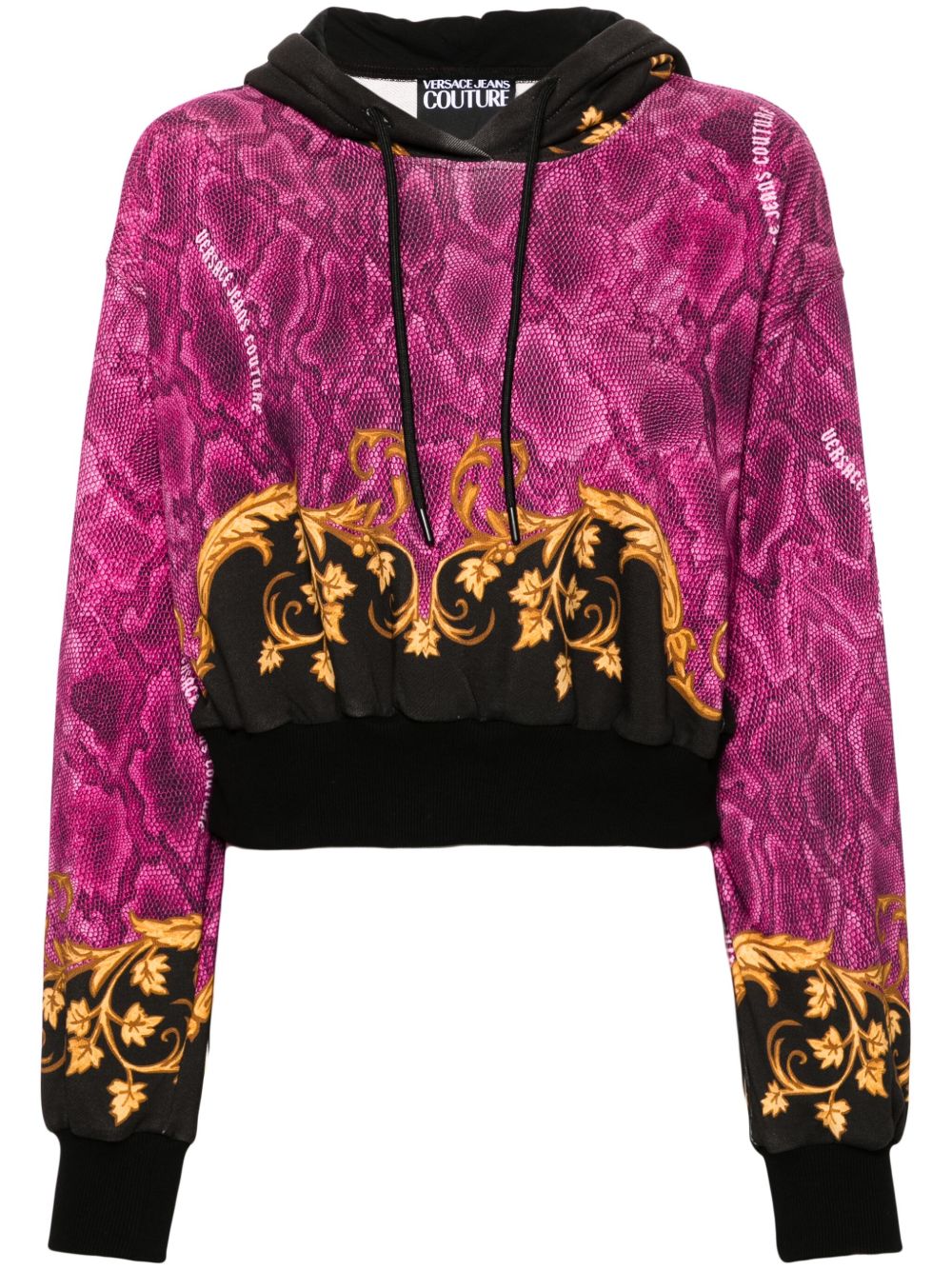 Versace Jeans Couture Barocco 印花连帽衫 - 粉色
