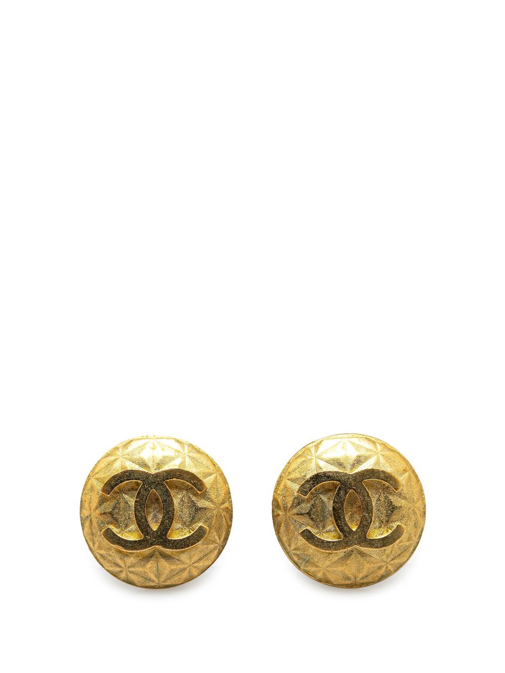 CHANEL Pre-Owned 镀金 CC 夹扣式装饰耳环（1995年典藏款） - 金色