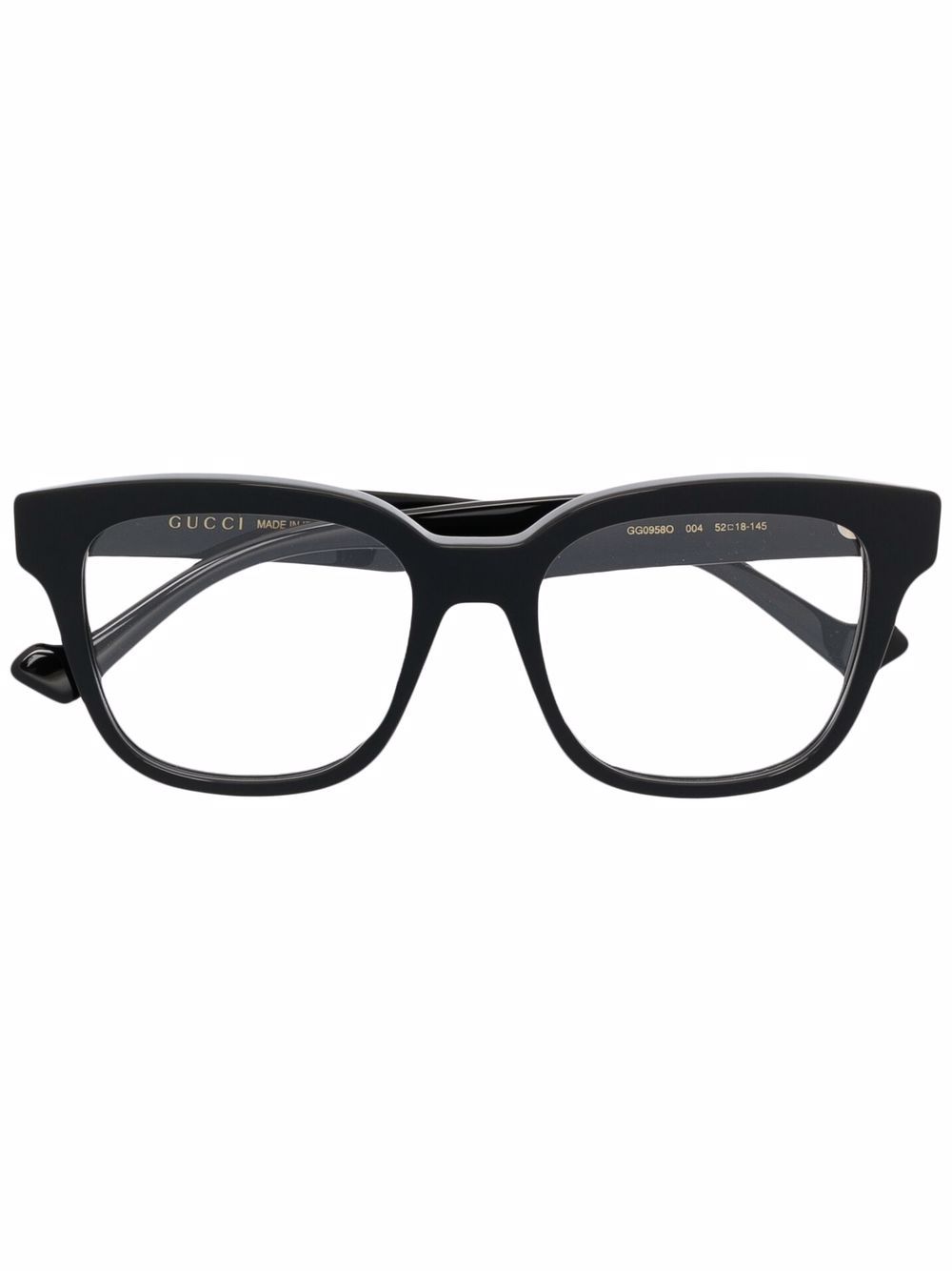 Gucci Eyewear 方框透明眼镜 - 黑色