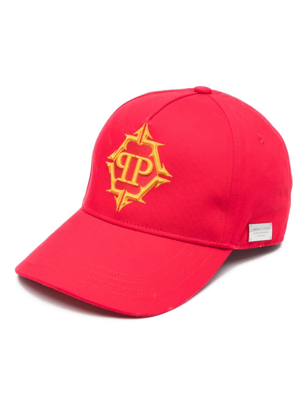 Philipp Plein Hexagon logo刺绣棒球帽 - 红色