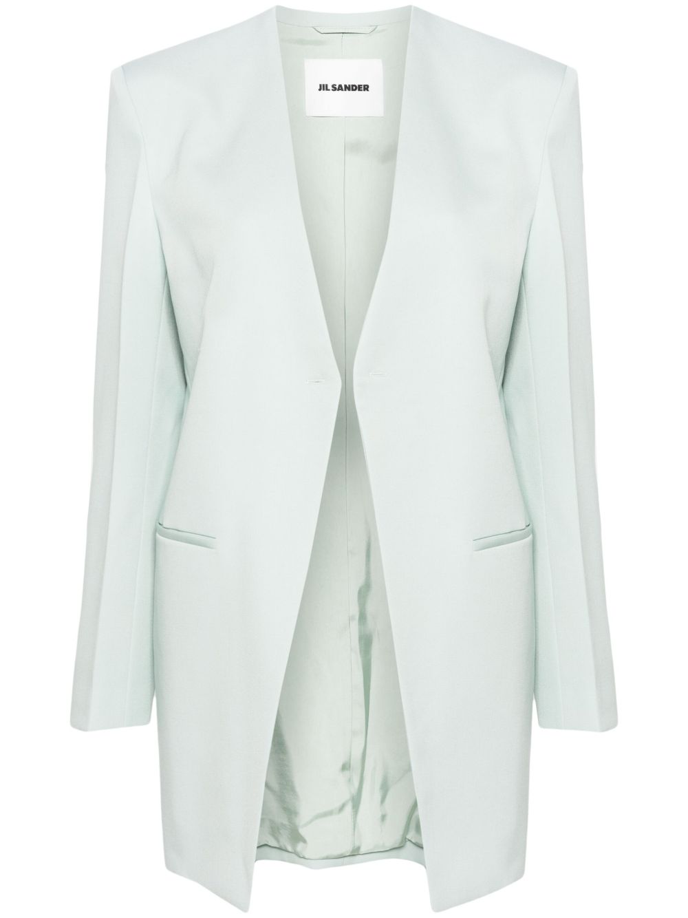 Jil Sander Pre-Owned 羊毛开襟式西装夹克 - 蓝色