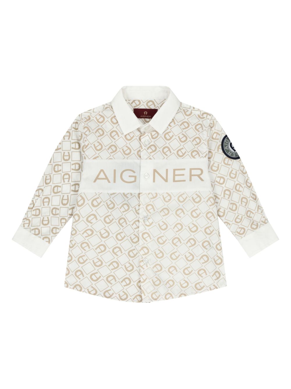 Aigner Kids logo印花衬衫 - 白色