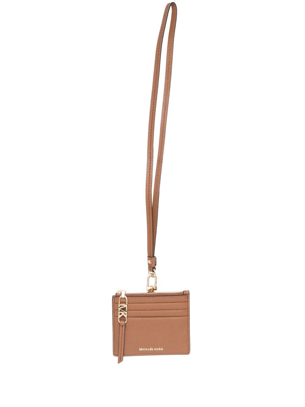 Michael Kors logo细节皮质卡夹 - 褐色