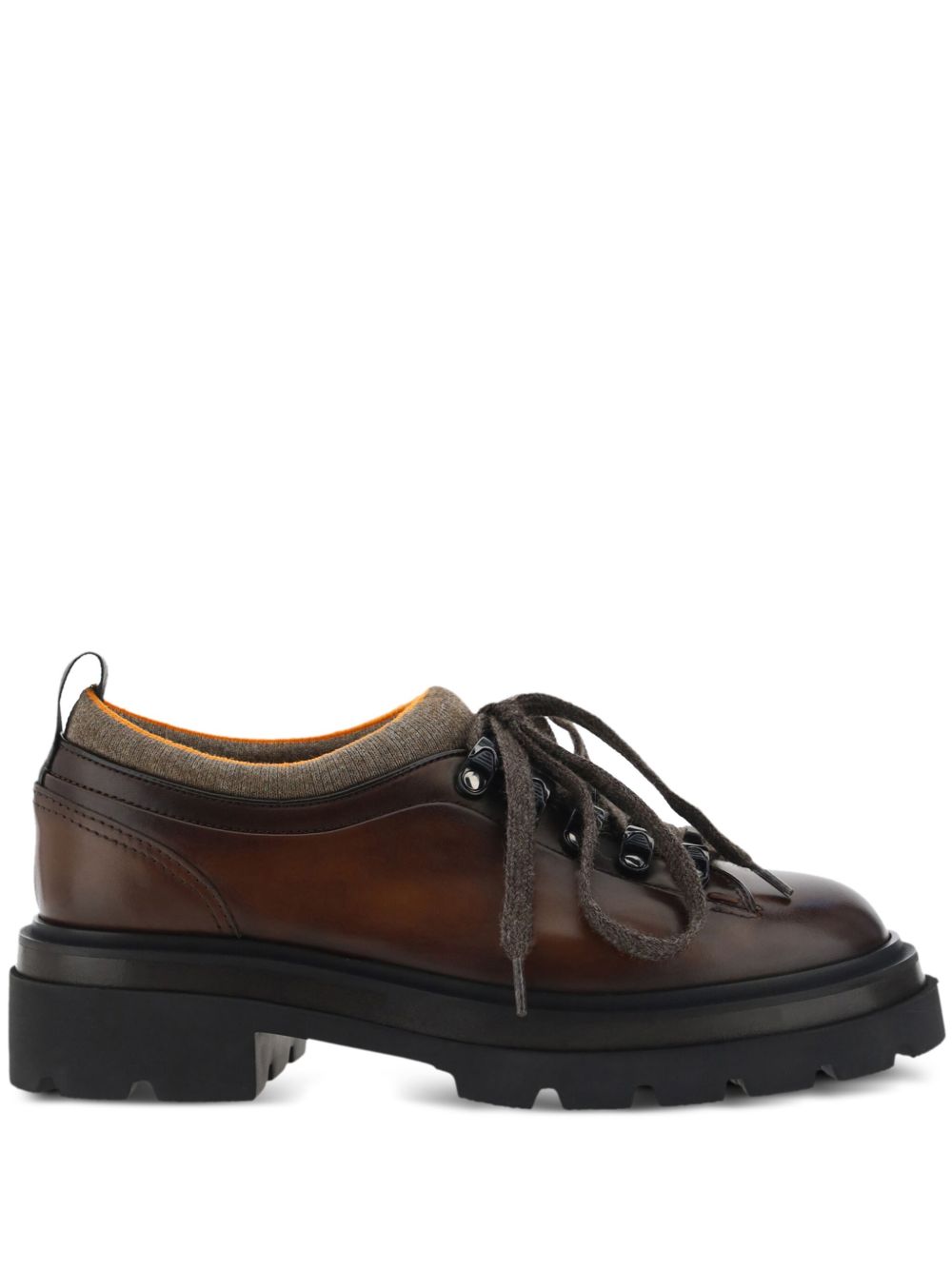 Santoni 经典系带鞋 - 褐色