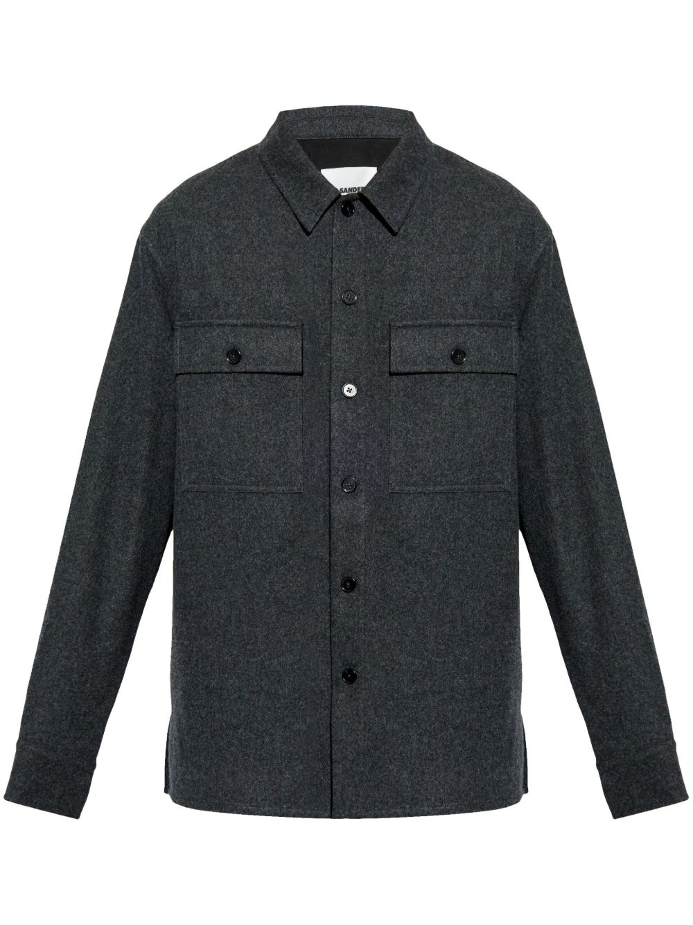 Jil Sander 初剪羊毛衬衫 - 灰色
