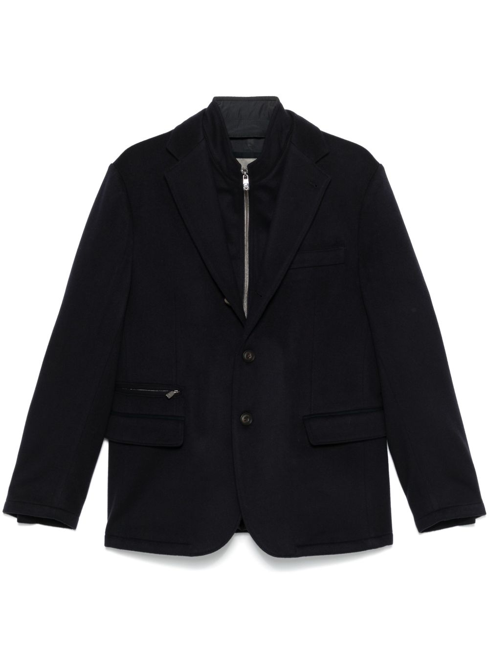 Corneliani 初剪羊毛西装夹克 - 蓝色