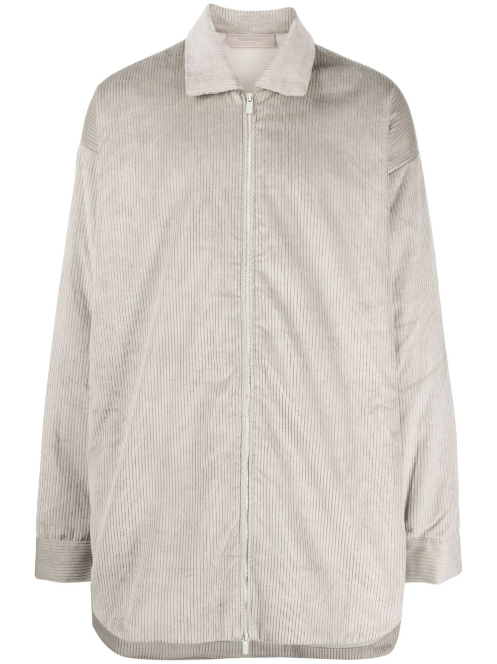 FEAR OF GOD ESSENTIALS 灯芯绒拉链衬衫式夹克 - 灰色