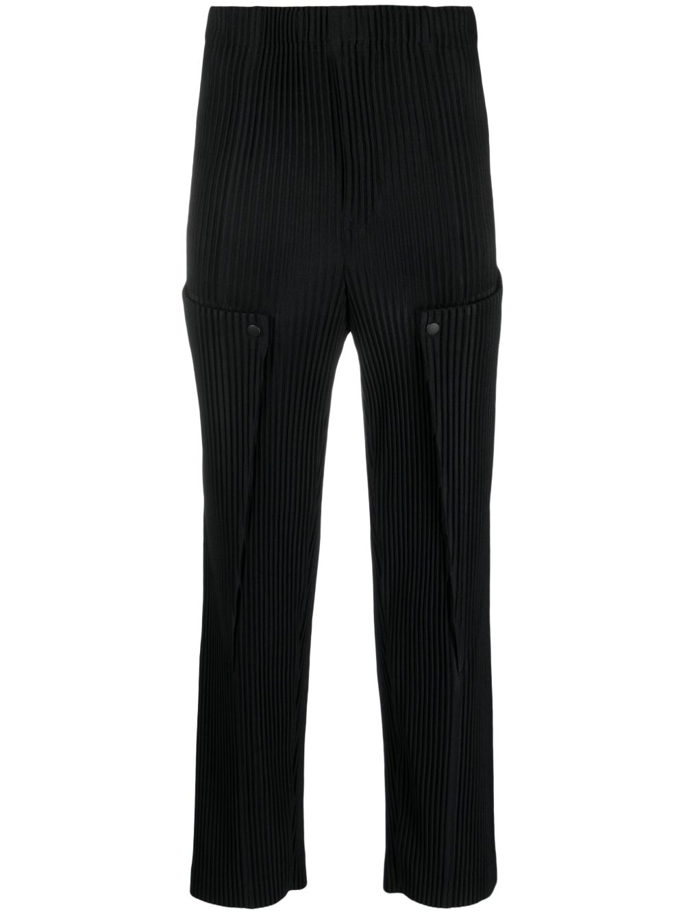 Homme Plissé Issey Miyake Unfold 褶饰直筒裤 - 黑色