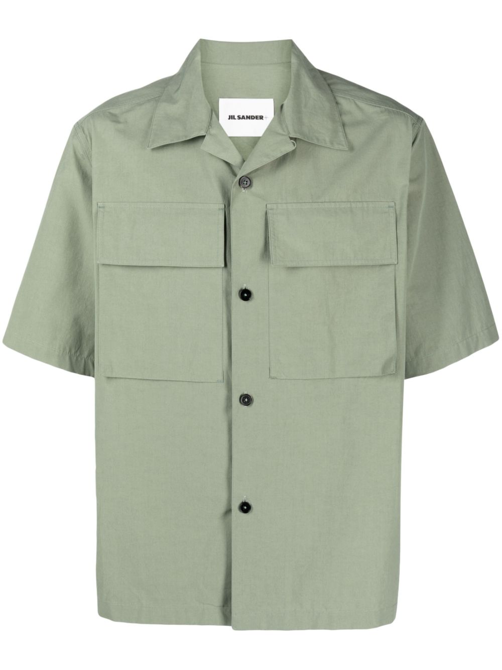 Jil Sander 短袖棉衬衫 - 绿色