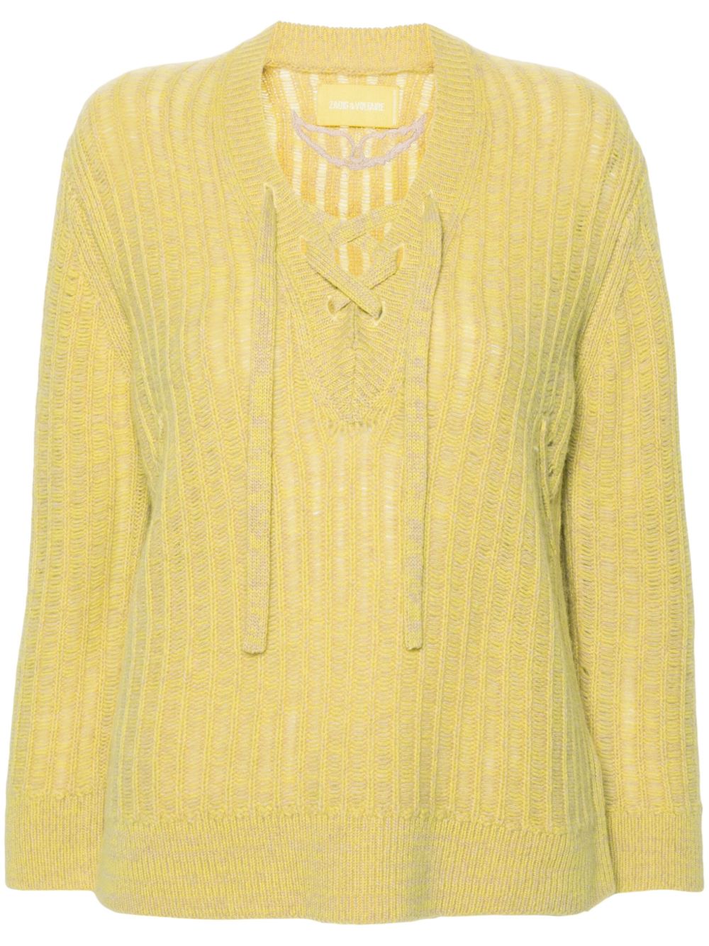 Zadig&Voltaire Fanny 系带毛衣 - 黄色