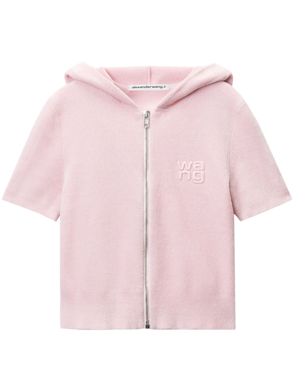 Alexander Wang logo压纹连帽衫 - 粉色