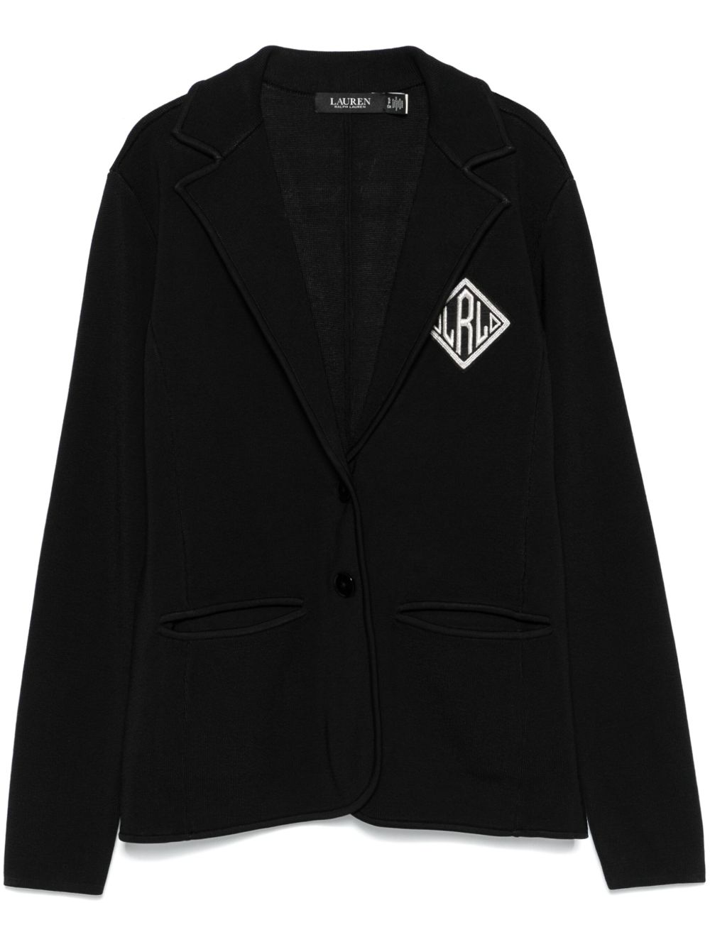 Lauren Ralph Lauren logo刺绣西装夹克 - 黑色