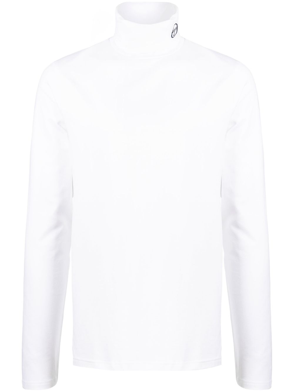 Sergio Tacchini logo刺绣高领毛衣 - 白色
