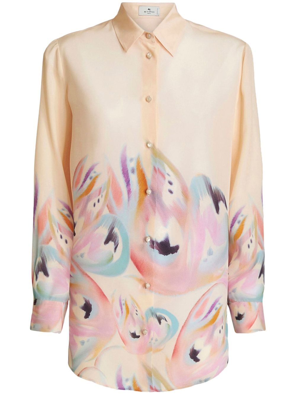ETRO 绘画效果印花真丝衬衫 - 中性色