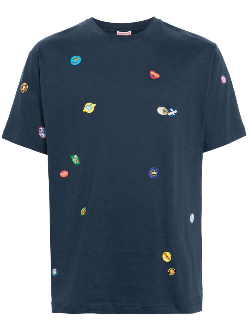Kenzo Fruit Stickers 棉T恤 - 蓝色
