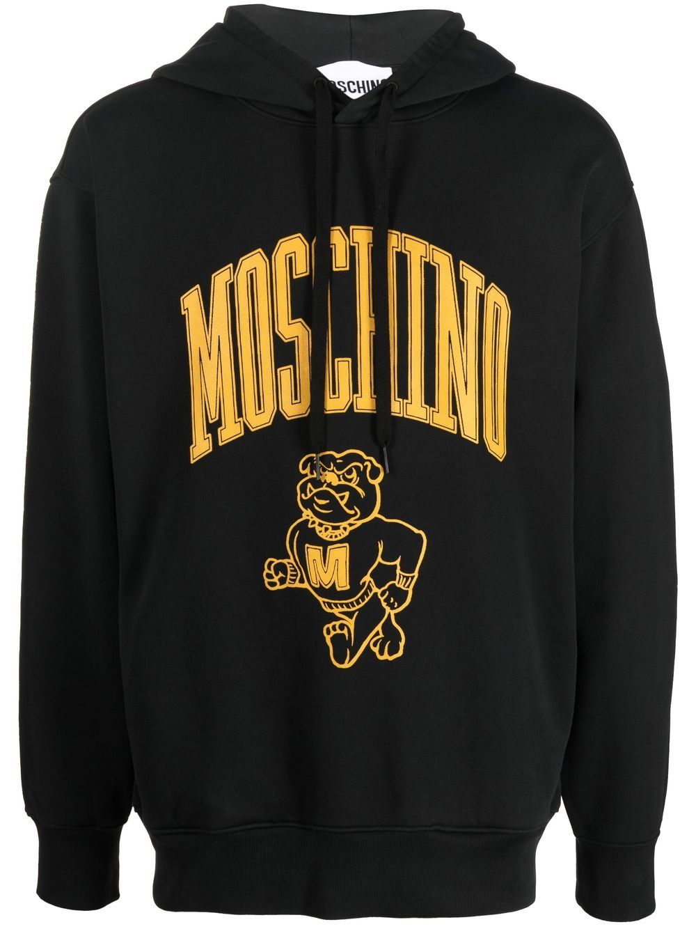 Moschino 莫斯奇诺 Varsity Bulldog 抽绳连帽衫 - 黑色