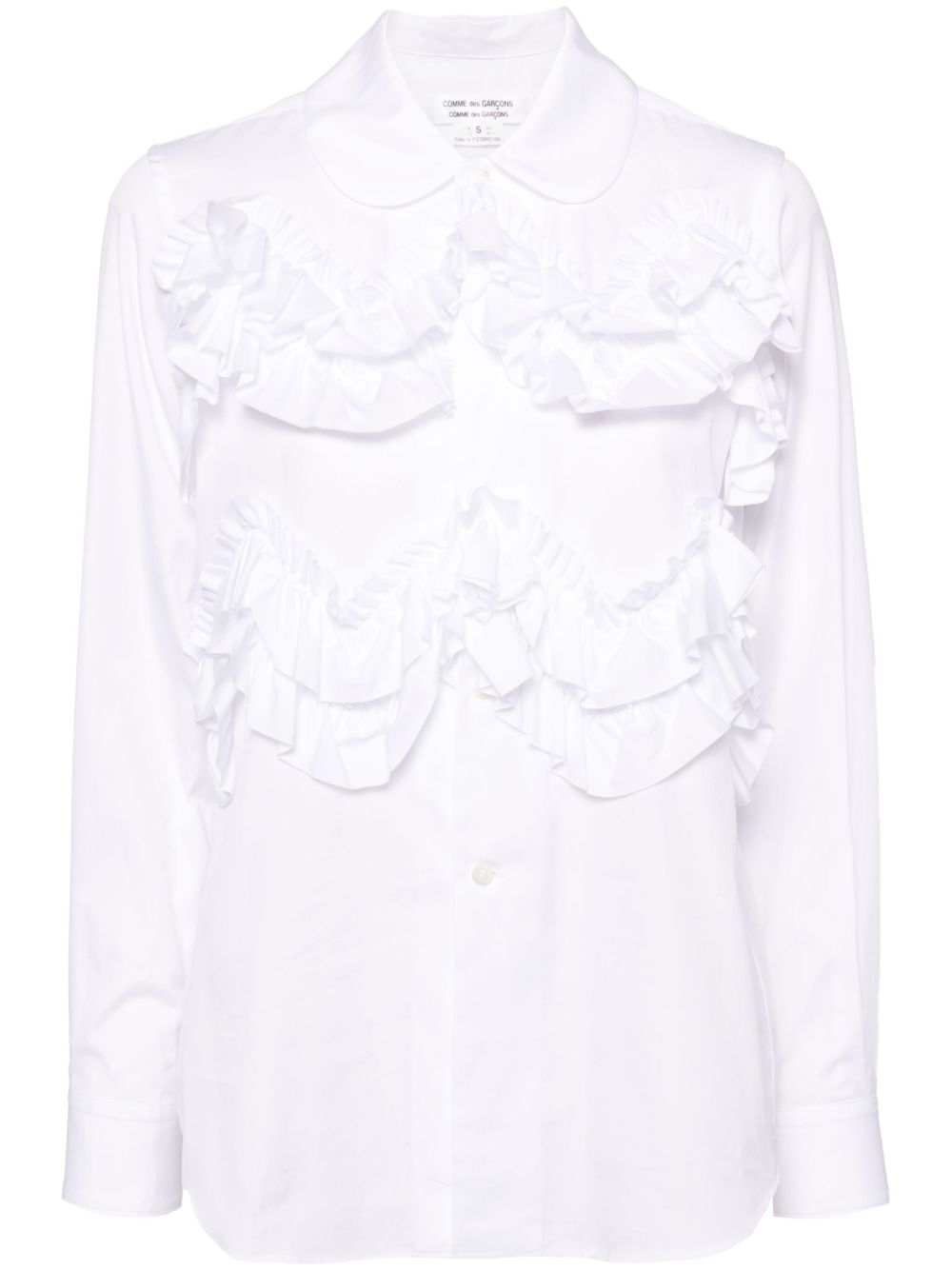 Comme Des Garçons Comme Des Garçons 荷叶边饰衬衫 - 白色