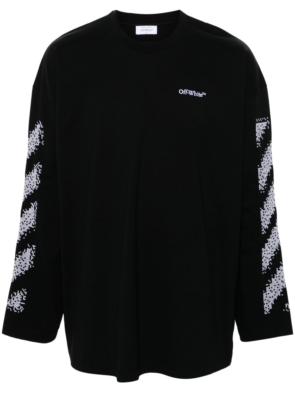 Off-White Pixel Diagonal T恤 - 黑色