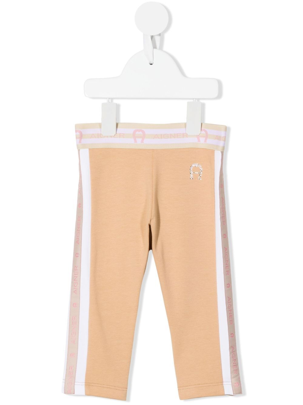 Aigner Kids logo织带打底裤 - 褐色