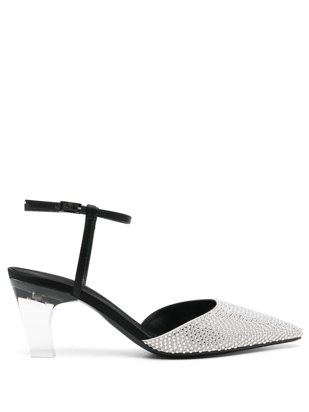 Giorgio Armani 晶饰镶嵌高跟鞋 - 黑色