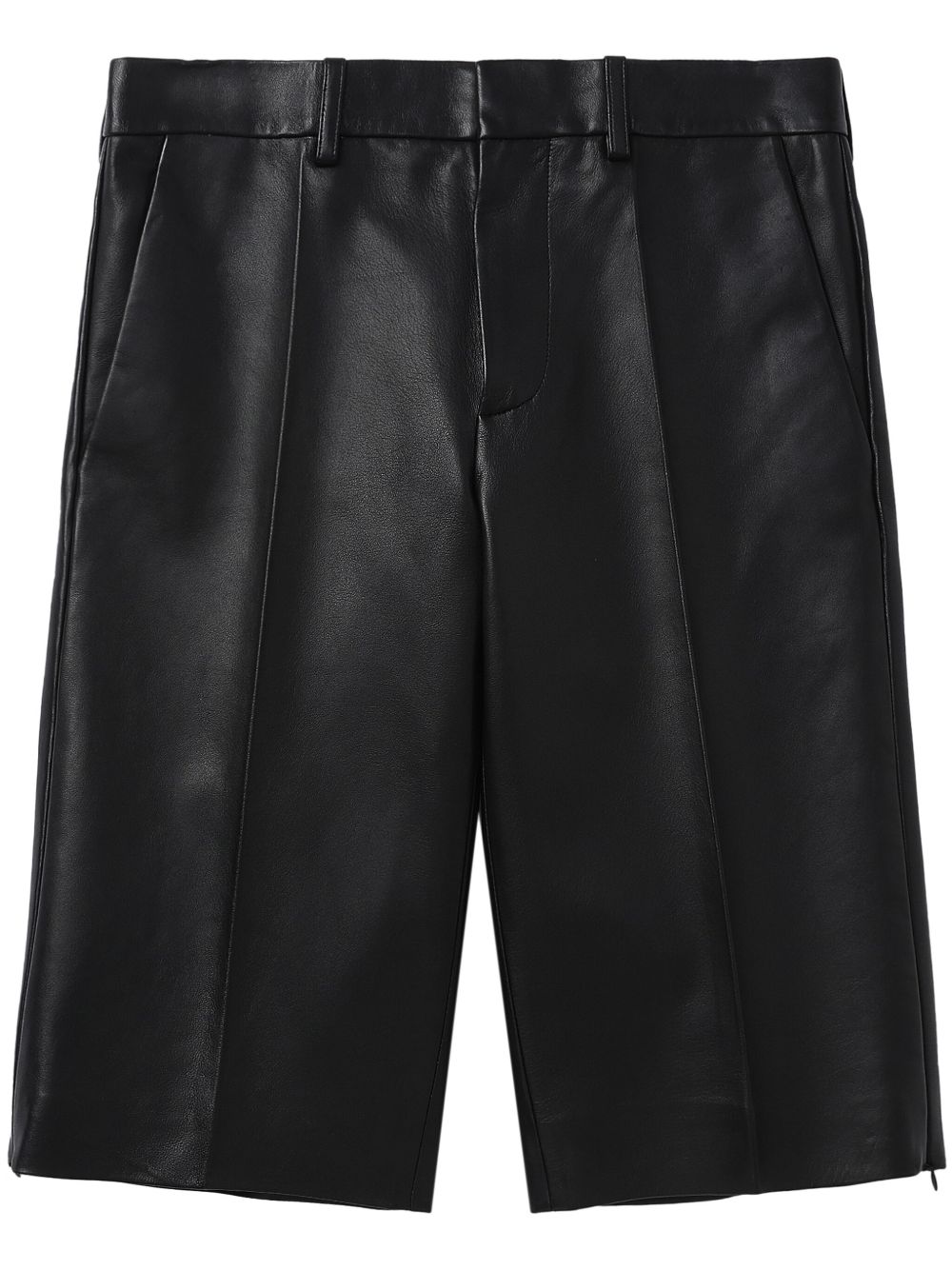 Helmut Lang 皮质及膝短裤 - 黑色