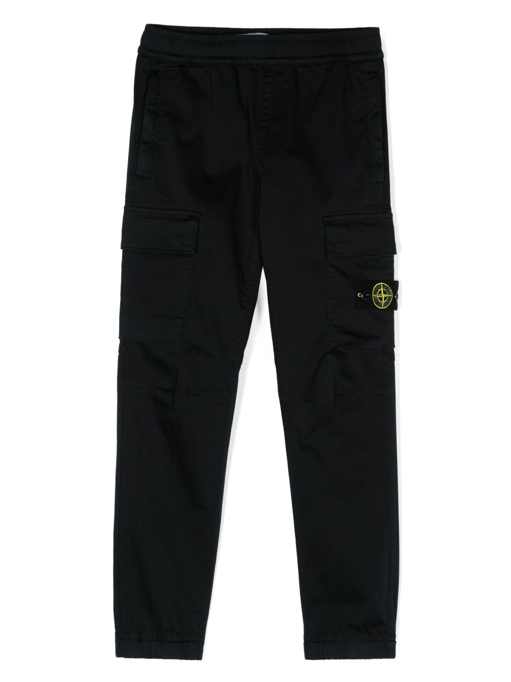 Stone Island Junior 罗盘徽章锥形裤 - 黑色