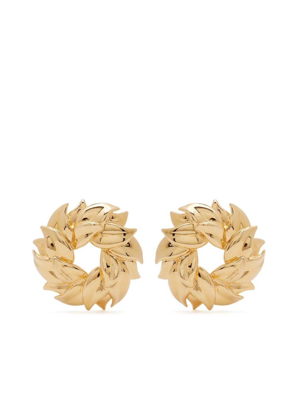 Nina Ricci 花瓣造型拧绕式耳环 - 金色