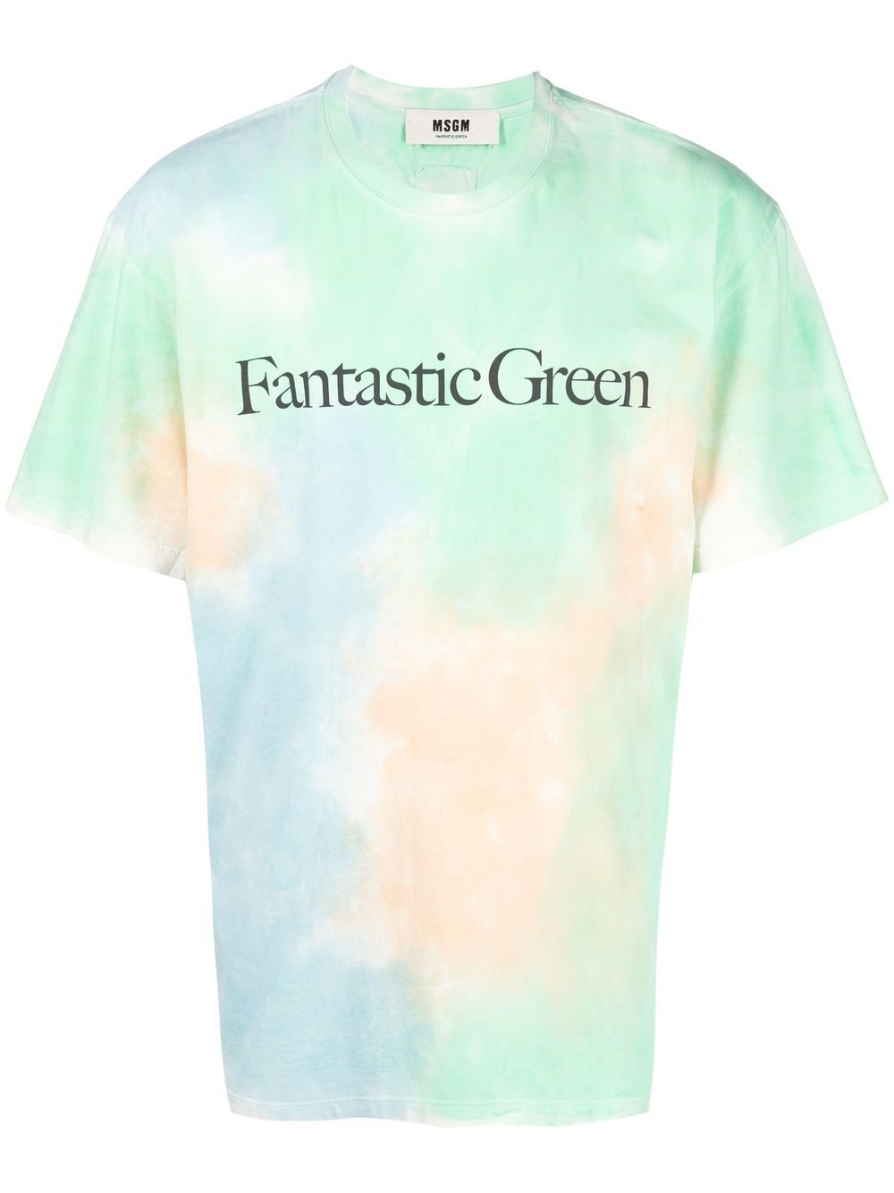 MSGM Fantastic Green 扎染T恤 - 绿色