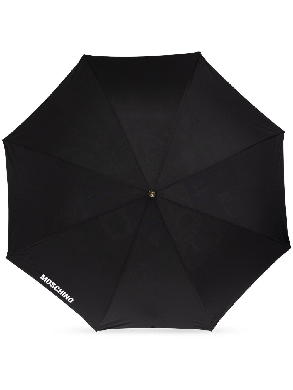 Moschino logo印花雨伞 - 黑色