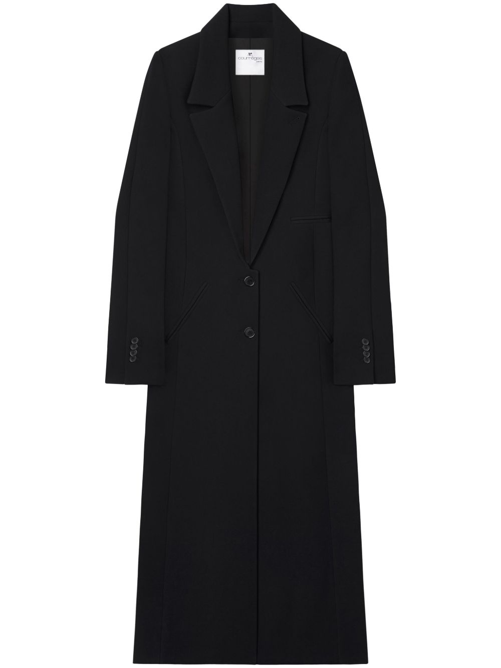 Courrèges Hyperbole Heritage logo贴花大衣 - 黑色