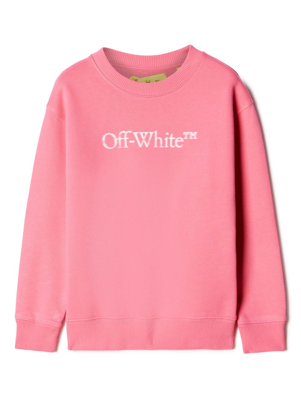 Off-White Kids logo印花棉卫衣 - 粉色
