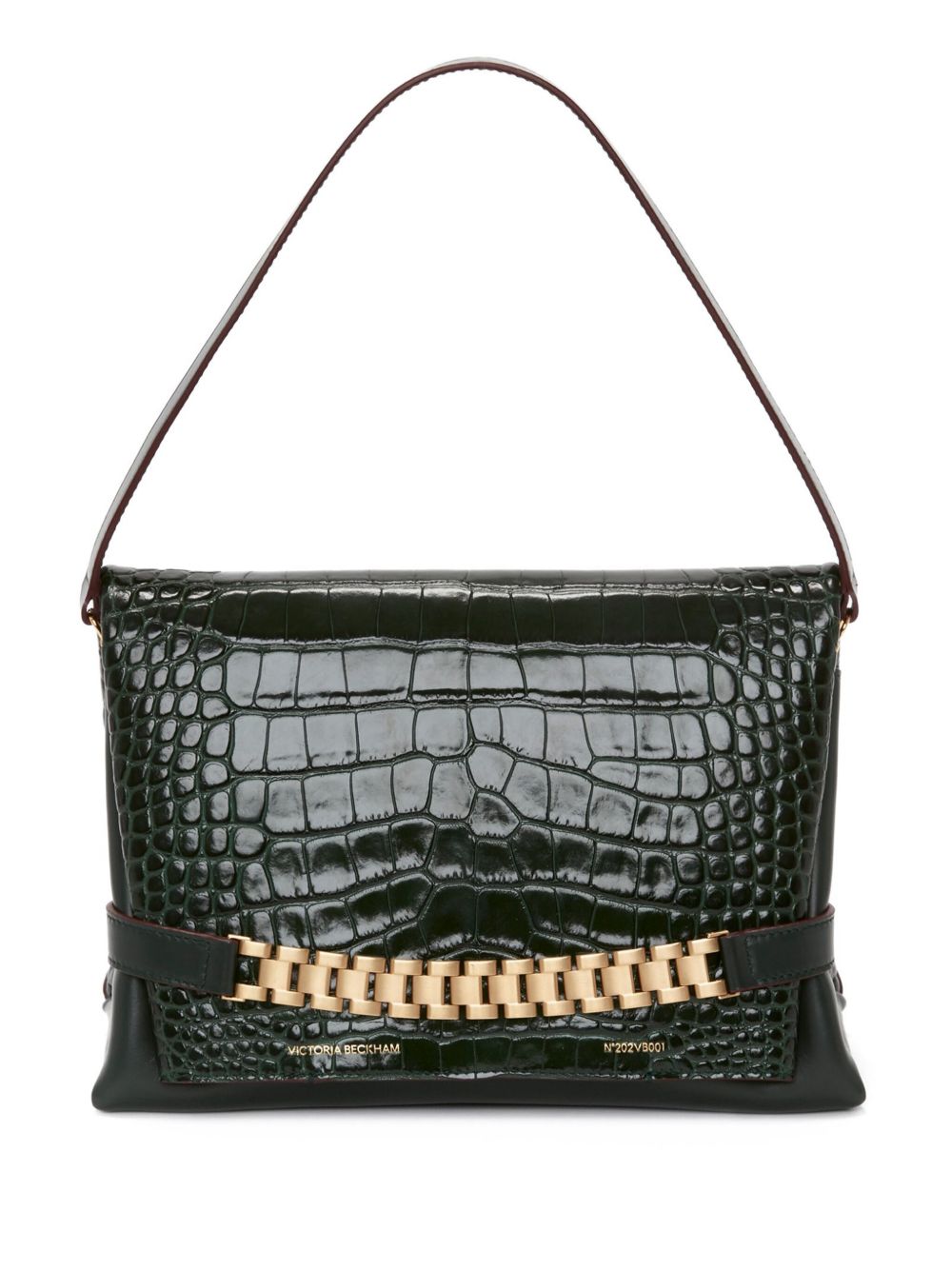 Victoria Beckham Chain Pouch 仿鳄鱼纹手拿包 - 绿色