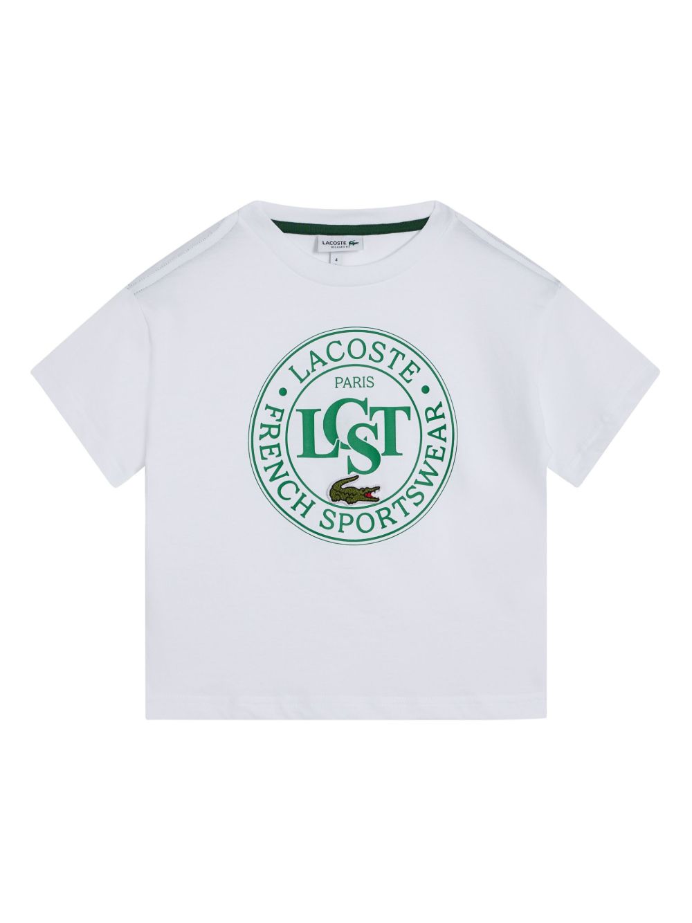 Lacoste Kids logo印花T恤 - 白色
