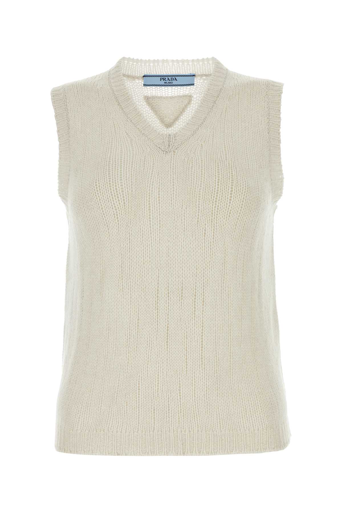 Prada Chalk Cashmere Vest