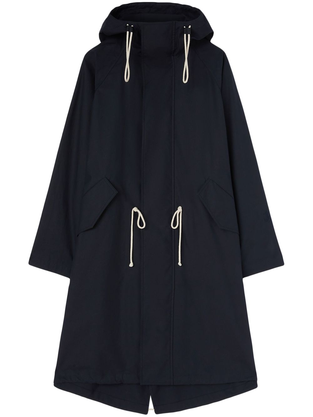 Jil Sander 棉连帽派克大衣 - 蓝色
