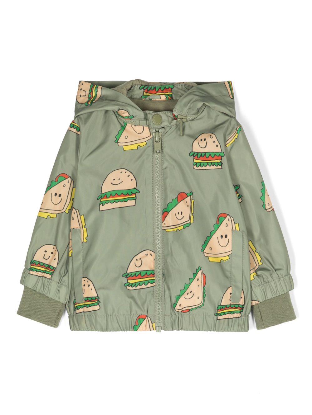 Stella McCartney Kids Silly-Sandwich 印花飞行员夹克 - 绿色