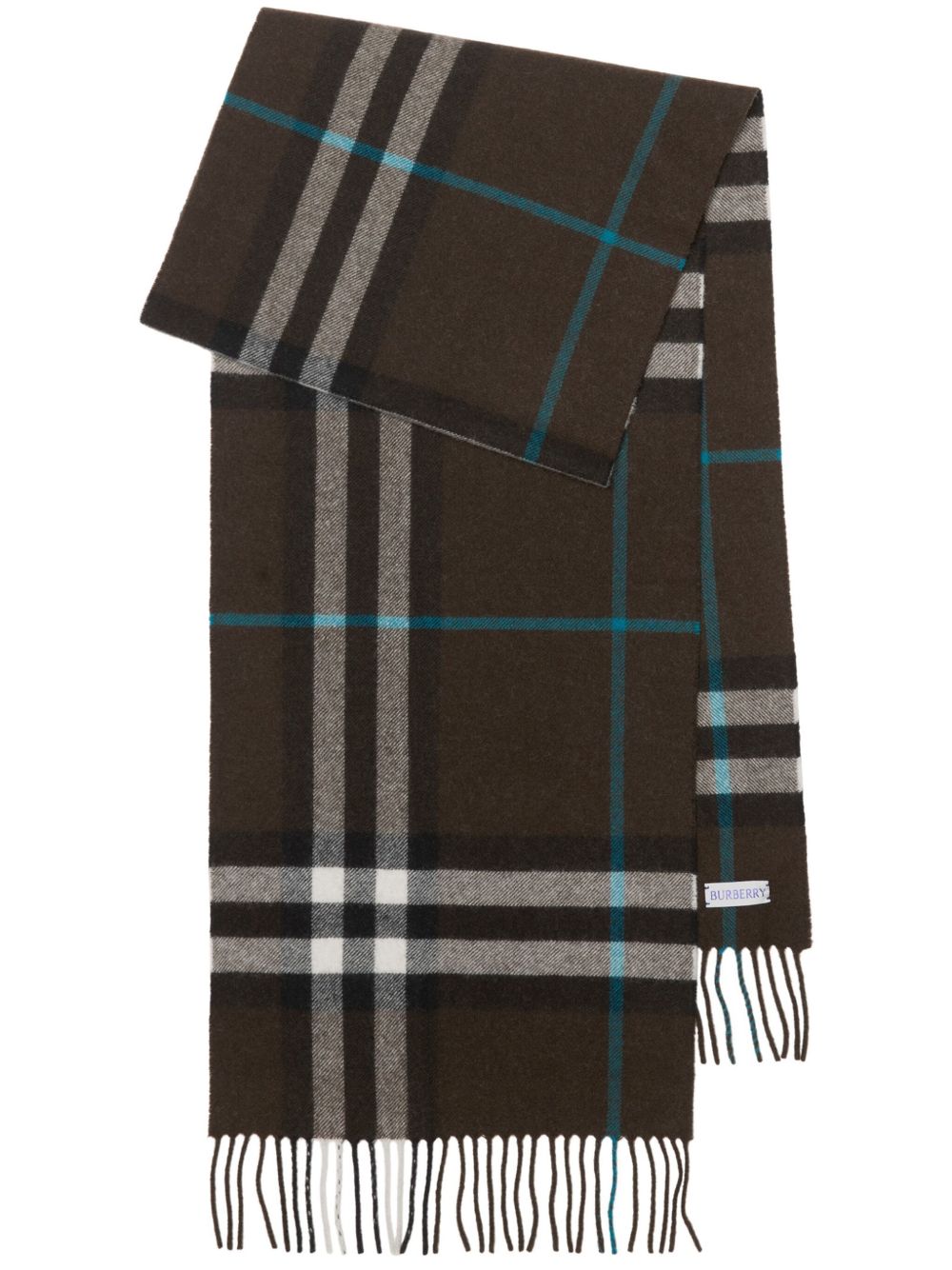 Burberry 经典格纹羊绒围巾 - 褐色