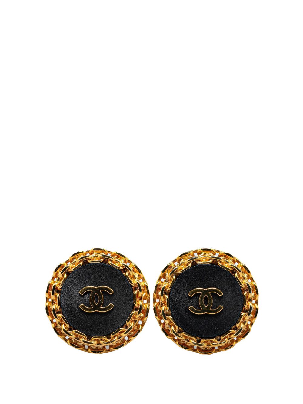CHANEL Pre-Owned CC 镀金夹扣式装饰耳环（1993年典藏款） - 金色