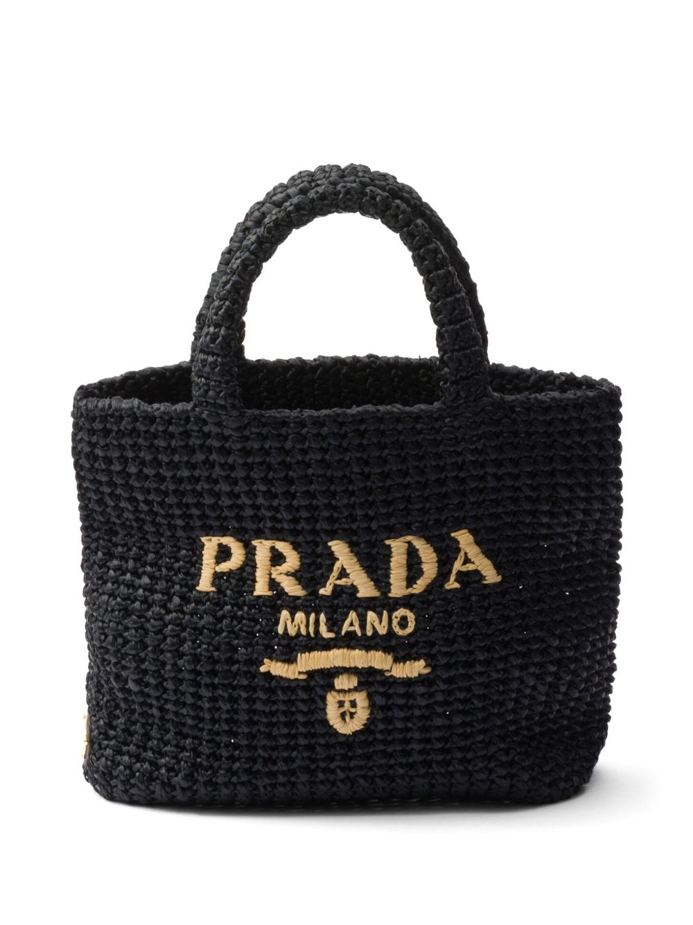 Prada 钩编针织小号手提包 - 黑色