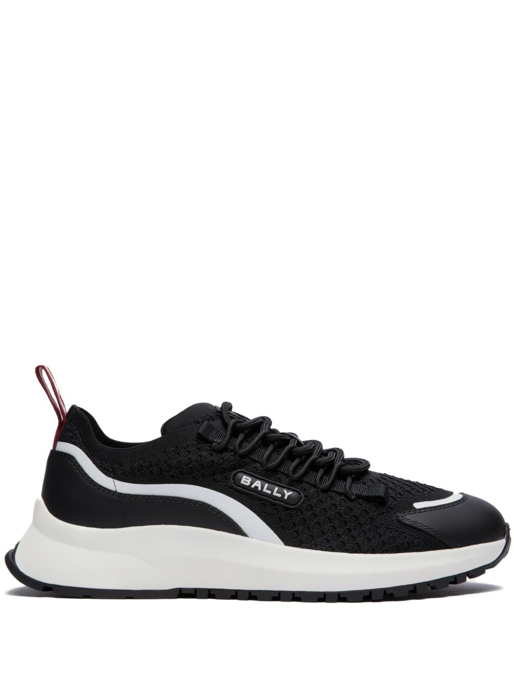 Bally logo贴花网布拼接运动鞋 - 黑色