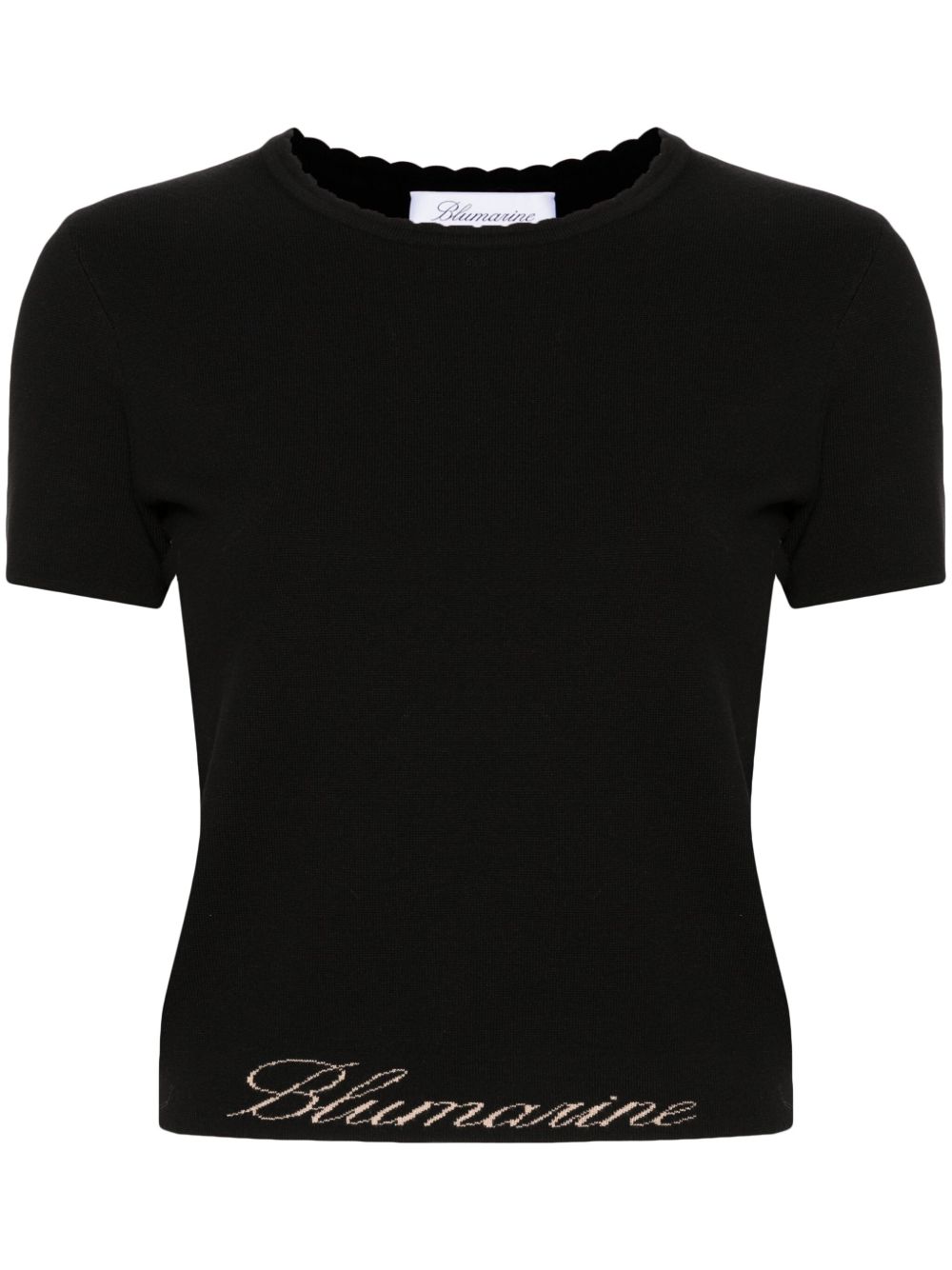 Blumarine logo提花T恤 - 黑色