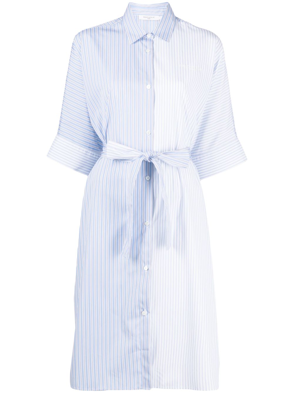 Maison Kitsuné 条纹衬衫裙 - 蓝色
